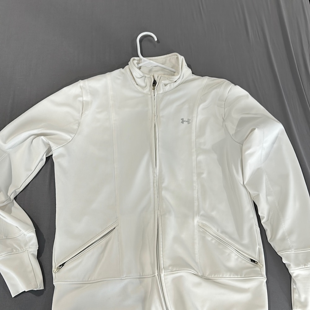 White under armour full zip medium
